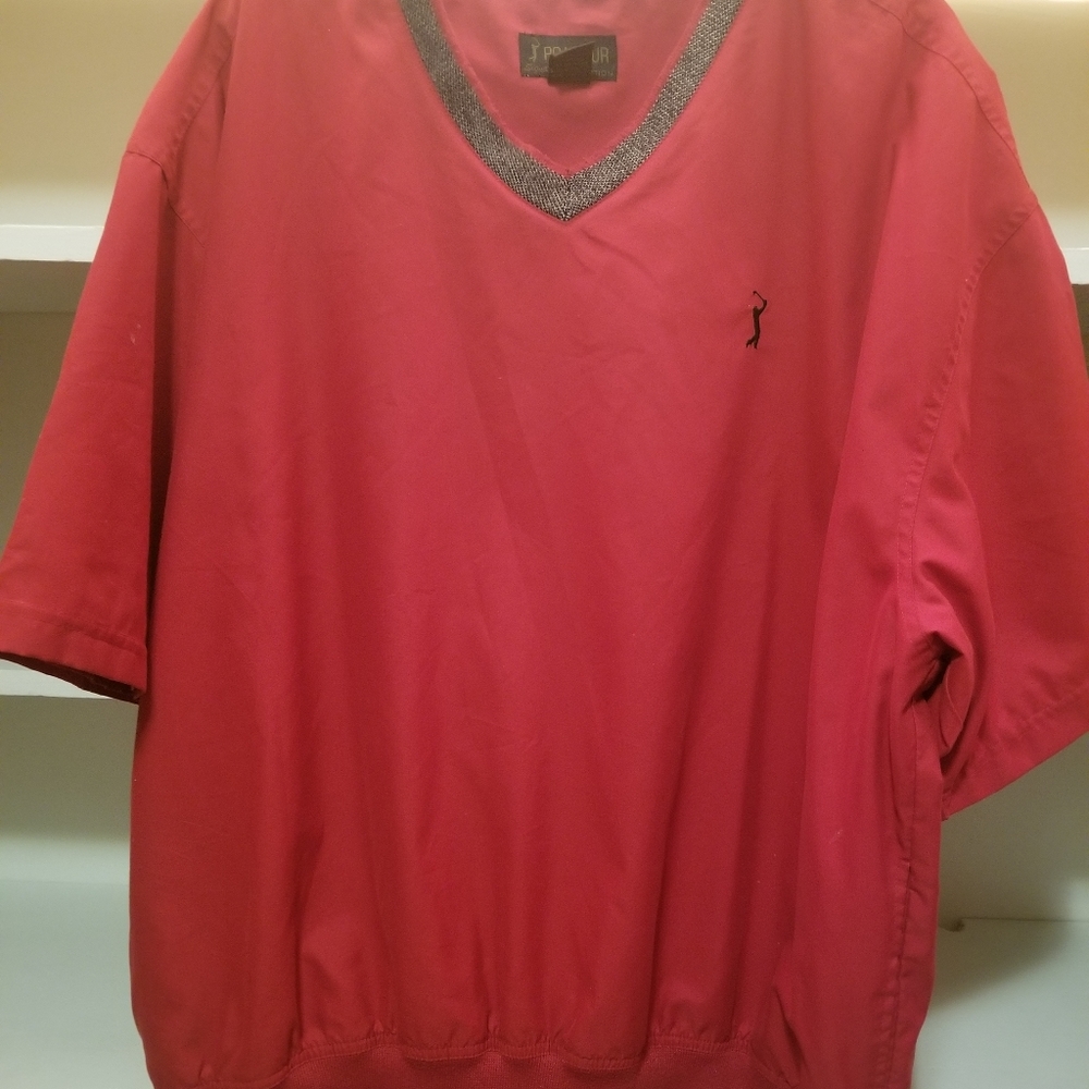 PGA Tour Short Sleeve Red windbreaker pullover